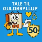 Illustration af Talen til guldbryllup, med vores talegenerator